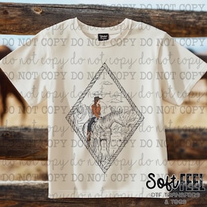 Southwestern Cowgirl Horse Rodeo youth or adult - DTF Transfer - Direct To Film Ready To Press Transfer-Iron On Clothing Transfer