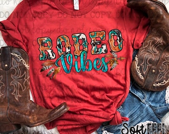 Rodeo Vibes Rodeo Country Western - Transferencia DTF - Transferencia directa a película, lista para prensar - Transferencia para planchar sobre ropa