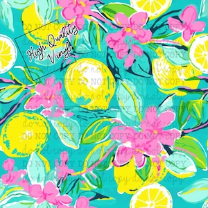 Bright Lemons - 12x12&quot; Patterned Vinyl for Tumblers and Crafts -Solvent Resistant Rubbing Alcohol SAFE Adhesive Vinyl