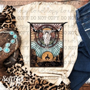 Boho Desert Cowboy Country Western - DTF Transfer - Direct To Film Ready To Press Transfer-Iron On Clothing Transfer