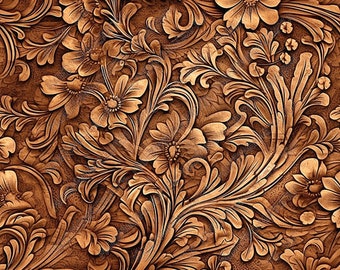 Tooled Leather 3 - 12x12&quot; Patterned Vinyl for Tumblers - Solvent Resistant Rubbing Alcohol SAFE Moveable Adhesive Vinyl