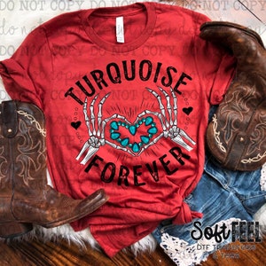 Türkis für immer Country Western - DTF Transfer - Direkt zum Film, fertig zum Aufbügeln für Kleidung