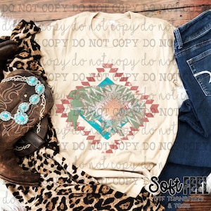 Aztec Southwestern Buffalo Rodeo youth or adult - DTF Transfer - Direct To Film Ready To Press Transfer-Iron On Clothing Transfer