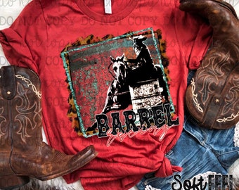 Barrel Racing Cowgirl Country Western - DTF Transfer - Direct To Film Ready To Press Transfer-Iron On Clothing Transfer