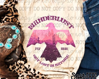 Wanderlust Vintage Country Western - DTF Transfer - Direct To Film Ready To Press Transfer-Iron On Clothing Transfer