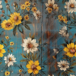 Vintage Floral Wood - 12x12&quot; Patterned Vinyl for Tumblers and Crafts - Solvent Resistant Rubbing Alcohol SAFE Moveable Adhesive Vinyl