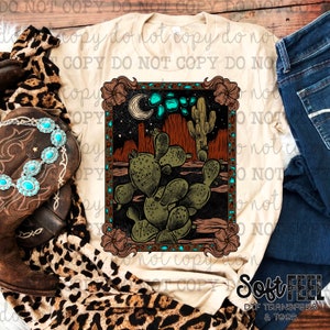 Rustic Tooled Desert Rodeo Country Western - DTF Transfer - Direct To Film Ready To Press Transfer-Iron On Clothing Transfer