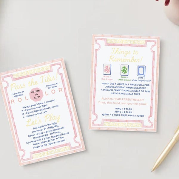 Consejos para el Mahjong Rosa y/o el Mezclador de Fichas (Descarga Digital)