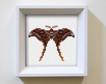 Hercules Moth Cross Stitch Pattern, Insects Cross Stitch, Easy Cross Stitch, Mini Cross Stitch, Simple Cross Stitch