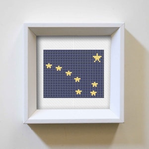 Alaska State Flag Cross Stitch Pattern, America Flag, Mini Cross Stitch Pattern, Easy Cross Stitch, Embroidery Pattern, Flag Cross Stitch