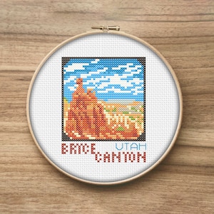 Bryce Canyon National Park Cross Stitch Patterns, Mini Cross Stitch Pattern, Simple Cross Stitch, National Park Decor, Modern Cross Stitch