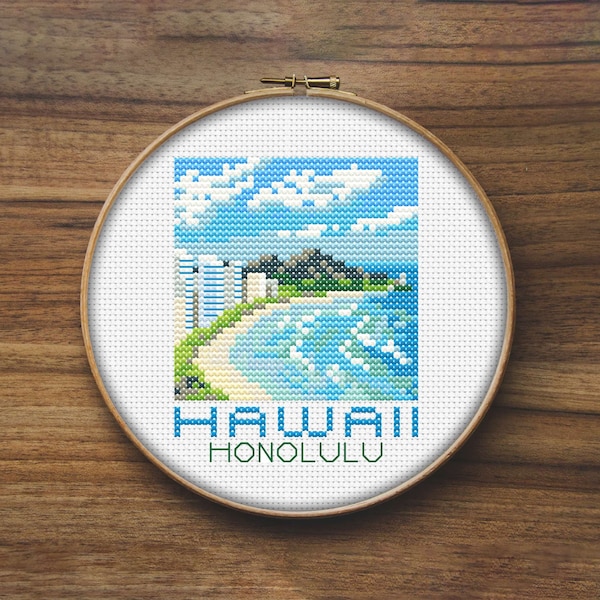 Hawaii Cross Stitch Etsy