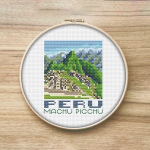 Peru Reisekreuzstichmuster, Machu Picchu, Minikreuzstichmuster, einfacher Kreuzstich, Reisegeschenk, einfacher Kreuzstich