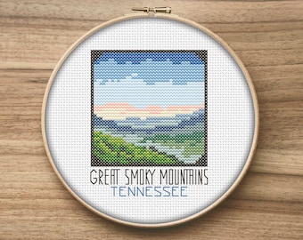 Great Smoky Mountains National Park Cross Stitch Patterns, Mini Cross Stitch Pattern, Simple Cross Stitch, Simple Cross Stitch