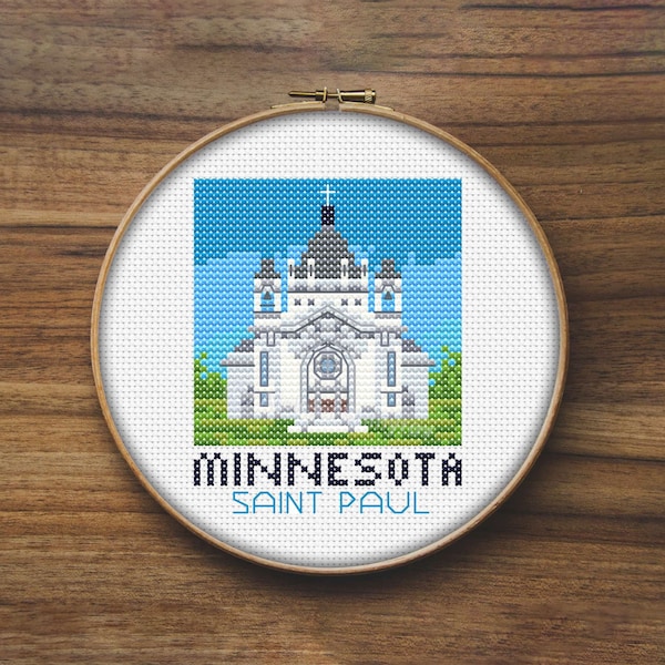 Minnesota Saint Paul City Cross Stitch Pattern, Mini Cross Stitch Pattern, Easy Cross Stitch, Embroidery Pattern, Town Cross Stitch