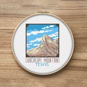 Guadalupe Mountains National Park Cross Stitch Patterns, Mini Cross Stitch Pattern, Simple Cross Stitch, Simple Cross Stitch