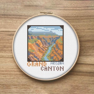 Grand Canyon National Park Cross Stitch Patterns, Mini Cross Stitch Pattern, Simple Cross Stitch, National Park Decor, Modern Cross Stitch