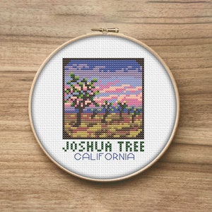 Joshua Tree National Park Cross Stitch Patterns, Mini Cross Stitch Pattern, Simple Cross Stitch, National Park Art, Modern Cross Stitch