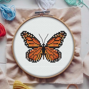Monarch Butterfly Cross Stitch Pattern, Insects Cross Stitch, Easy Cross Stitch, Mini Cross Stitch, Simple Cross Stitch