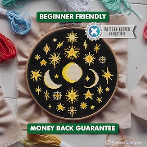 Tiny Christmas Stars Cross Stitch Pattern, Mini Cross Stitch, Easy Cross Stitch, Christmas Gift, Christmas Embroidery, New Year Pattern