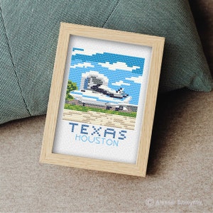 Texas Houston City Cross Stitch Pattern, Mini Cross Stitch Pattern, Easy Cross Stitch, Embroidery Pattern, Town Cross Stitch