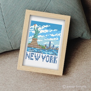 New York City Cross Stitch Pattern, Mini Cross Stitch Pattern, Easy Cross Stitch, Embroidery Pattern, Town Cross Stitch