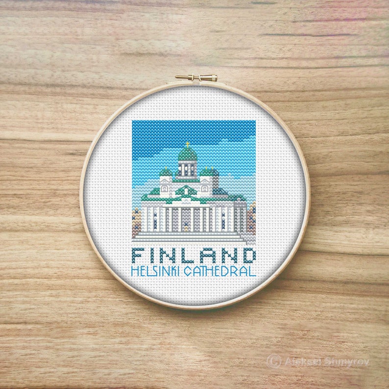 Finland Travel Cross Stitch Pattern Helsinki Cathedral Mini Etsy