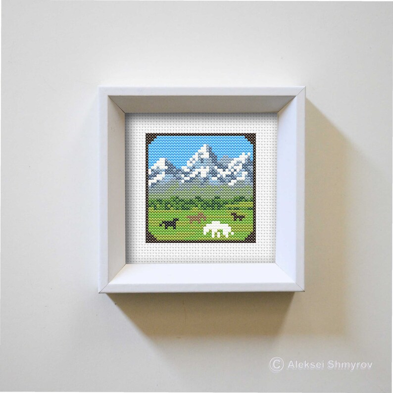 Grand Teton National Park Cross Stitch Pattern, Beginner Mini Embroidery (PDF Pattern) image 11