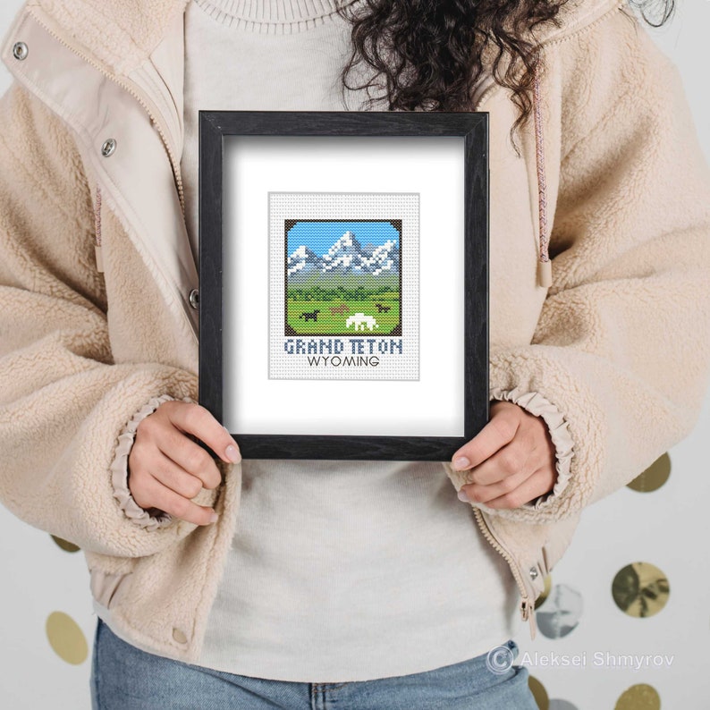 Grand Teton National Park Cross Stitch Pattern, Beginner Mini Embroidery (PDF Pattern) image 10