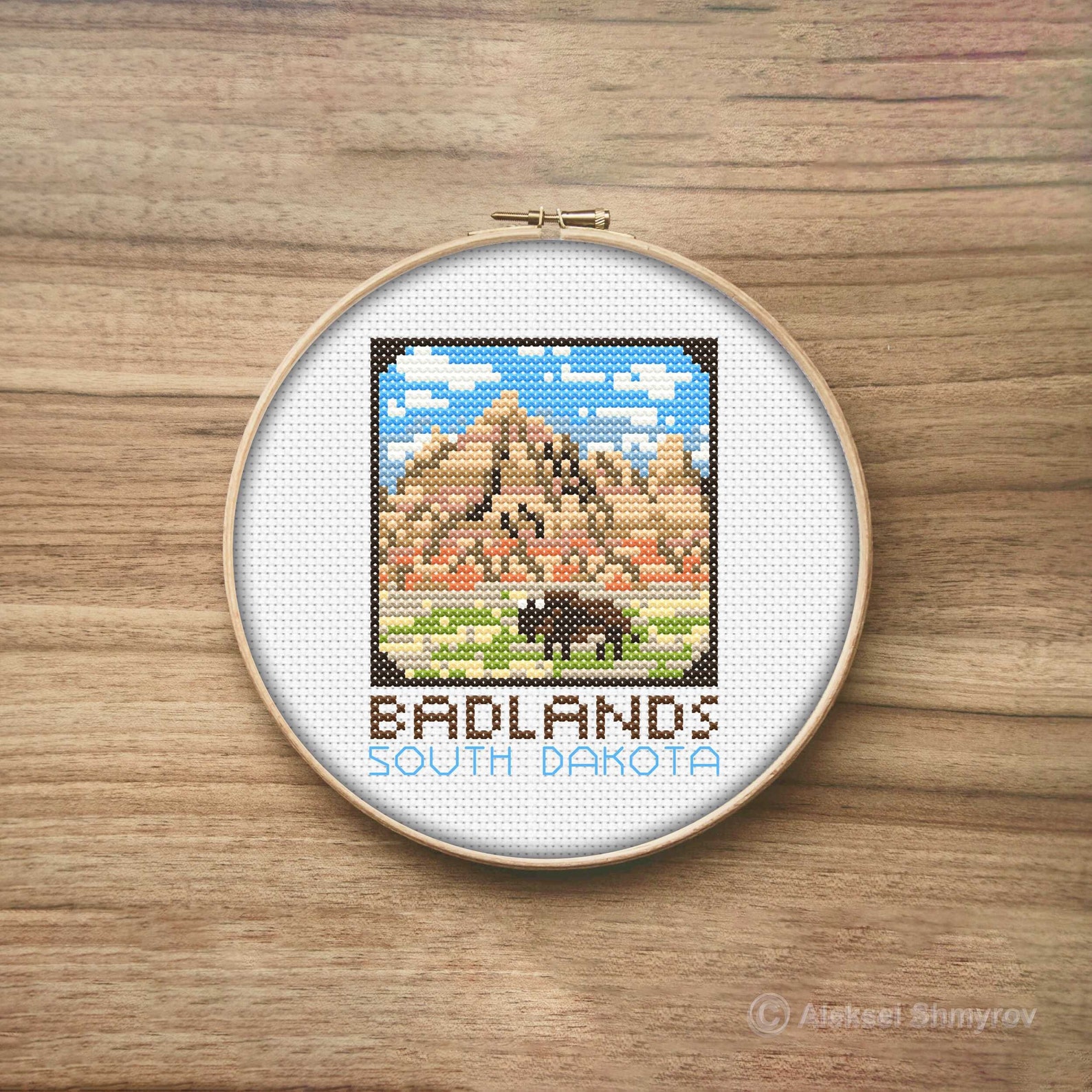 Badlands National Park Cross Stitch Pattern, Beginner Mini Embroidery ...