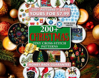 Christmas Counted Cross Stitch Patterns, small cross stitch, Winter Village Cross Stitch Pattern, PDF Christmas Xmas Embroidery Bundle