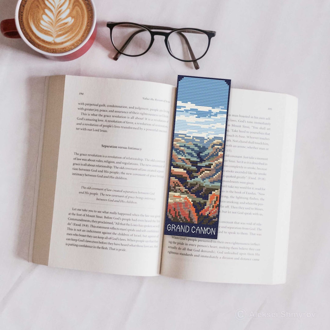 Grand Canyon National Park Bookmark Cross Stitch Pattern, Book Worm Gift, Simple Cross Stitch, National Park Art, Landscape Bookmark