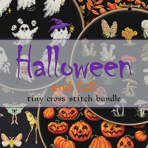 Halloween Mini Cross Stitch Patterns, Spooky Cross Stitch, Easy Cross Stitch, Mushroom Embroidery, Witchy Cross Stitch, Fall Cross Stitch