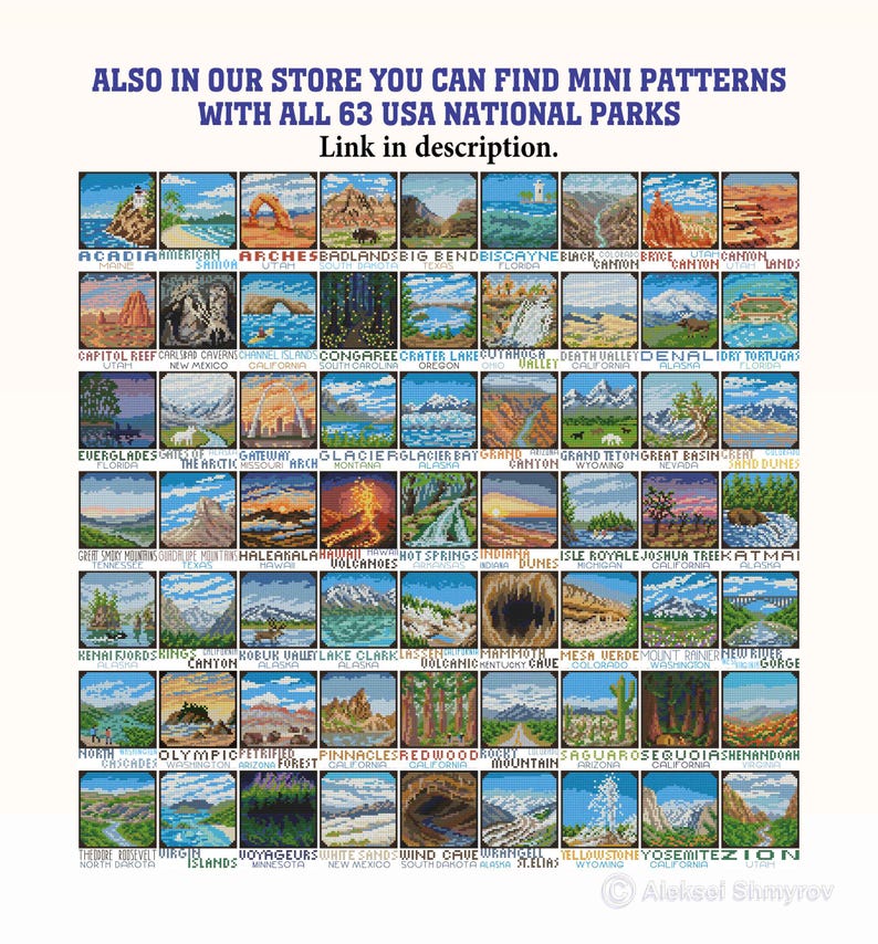 48 Canada National Parks Cross Stitch Pattern PDF – Tiny Travel ...