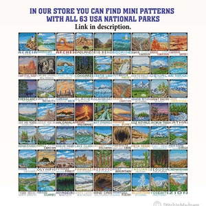 Grand Teton National Park Cross Stitch Pattern, Beginner Mini Embroidery (PDF Pattern) image 2