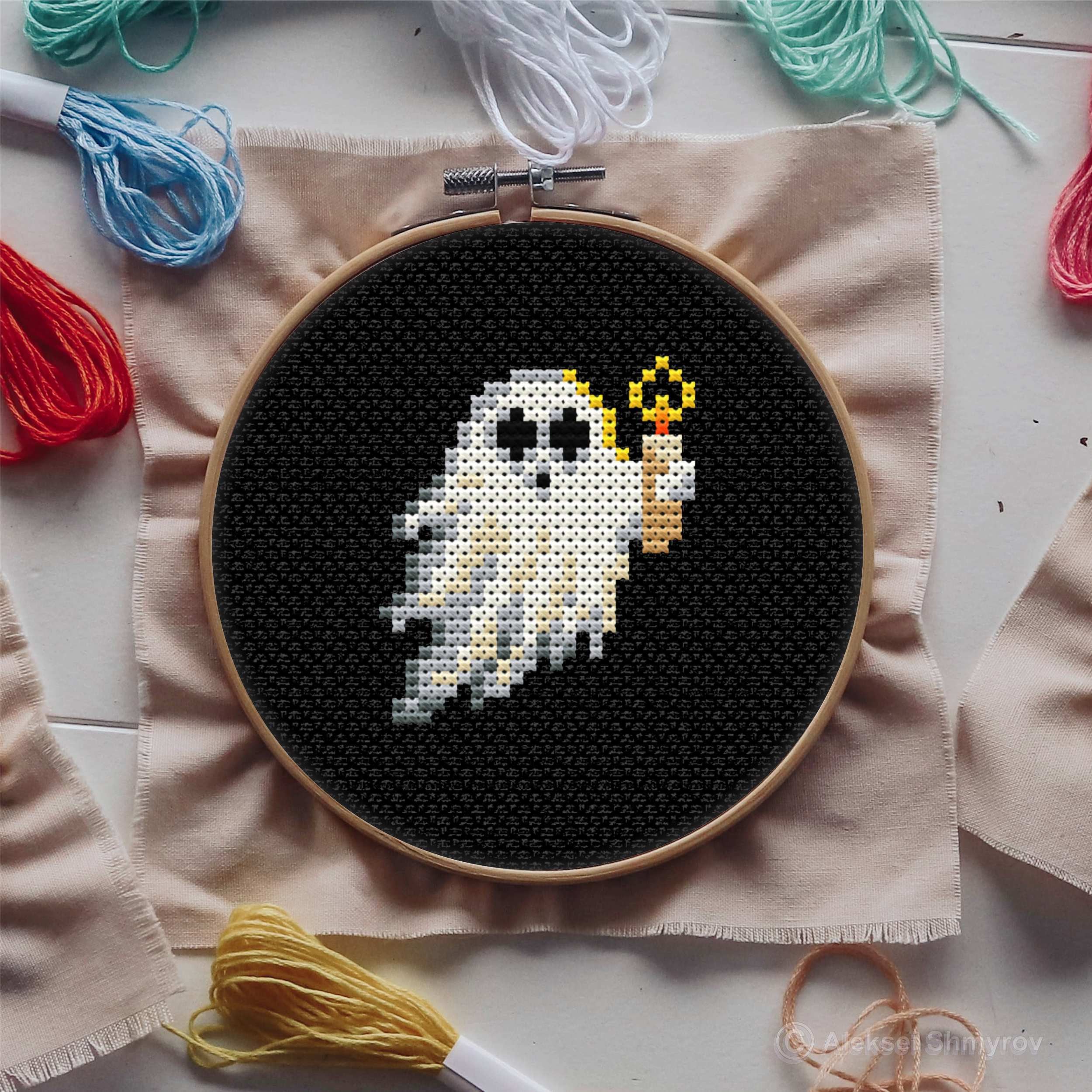 Ghost Stitching Pattern Ghosts Mini Cross Stitch Pattern, Spooky Cross Stitch, Easy Cross ...