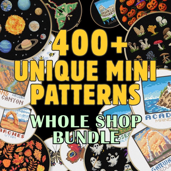 Entire Shop Bundle Cross Stitch Patterns, Mini Cross Stitch Pattern, Easy Cross Stitch, National Parks, Funny Cross Stitch, Beginner Pattern