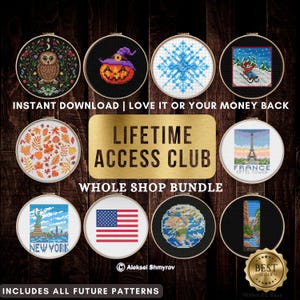Complete Mini Cross Stitch Patterns Bundle - 500+ PDF Designs, Instant Download Giftable Embroidery Pack- Whole Cross Stitch Sampler Library