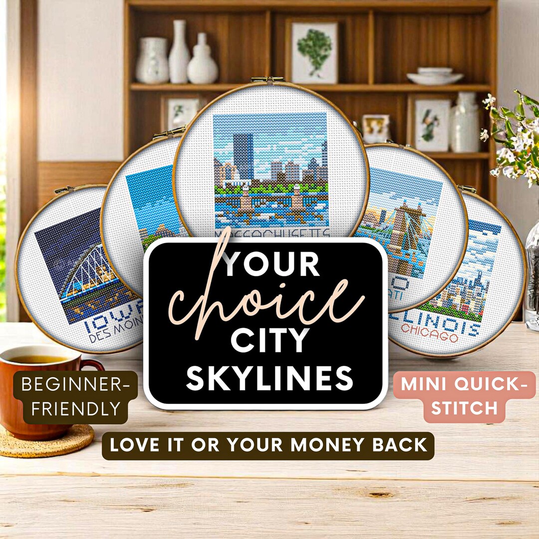 Custom Mini Cross Stitch Pattern Bundle - City Skyline Cross Stitch ...
