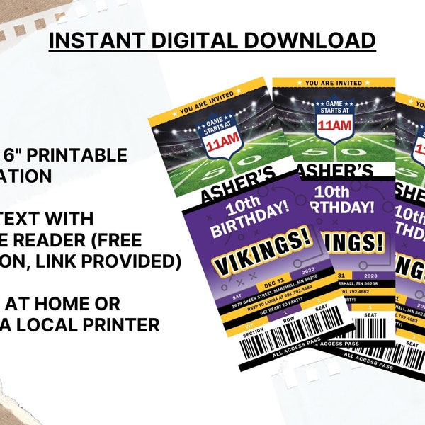Vikings Birthday Invitation | Vikings Party Invitation Template editable Printable Edit with Adobe Reader | INSTANT DIGITAL DOWNLOAD
