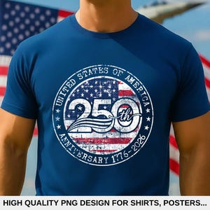 USA:s 250-årsjubileum Vintage PNG, 4 juli 2026 Patriotisk skjorta Grafik, Amerikansk flagga Design Med Slitage