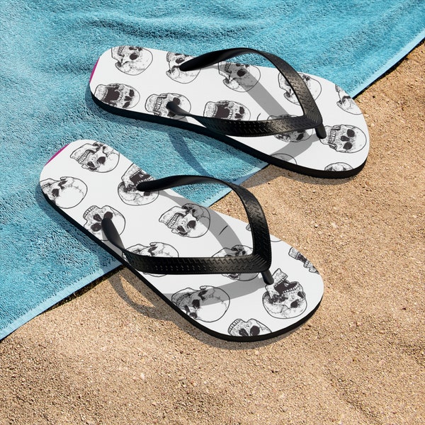 crystal skull flip flops
