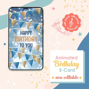 Animated Birthday Card |  E-Card for Him or Her | Instant Download | Birthday Video Card | Happy Birthday Animated Ecard | Birthday Greeting