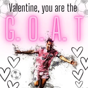 Soccer Valentine, Valentine Card, Classroom Valentine Cards, Messi Valentine, Valentine Template, Football Valentine