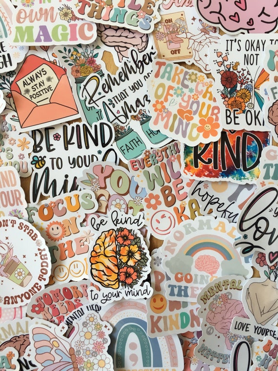 Mental Health Sticker Set | Self Care Vinyl Sticker | Aesthetic Sticker | Wasserfest & Langlebig | Bullet Journal | Geschenk