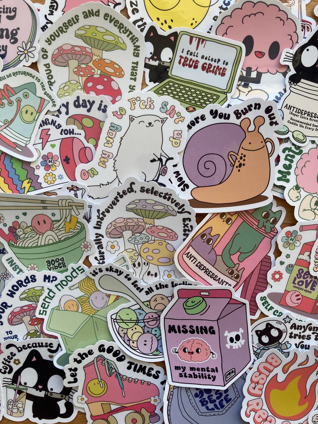 Relatible Sticker Funny and Relatable Mental Health Sticker Set - Funny Self Care Vinyl ...
