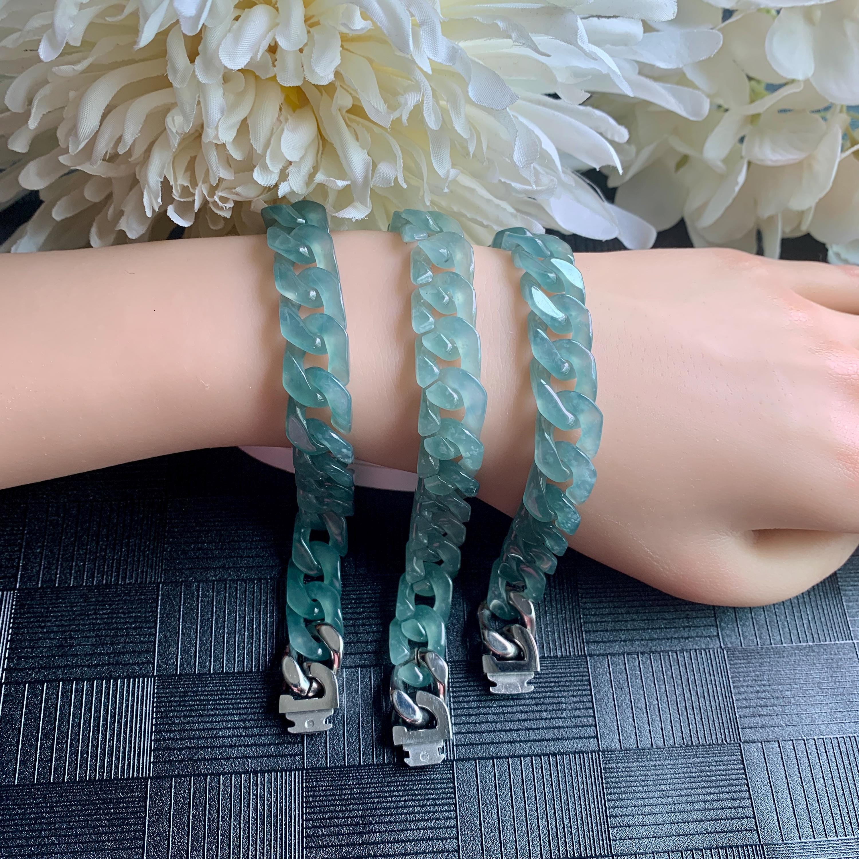 Blue Cuban Link Bracelet (PJA00964)