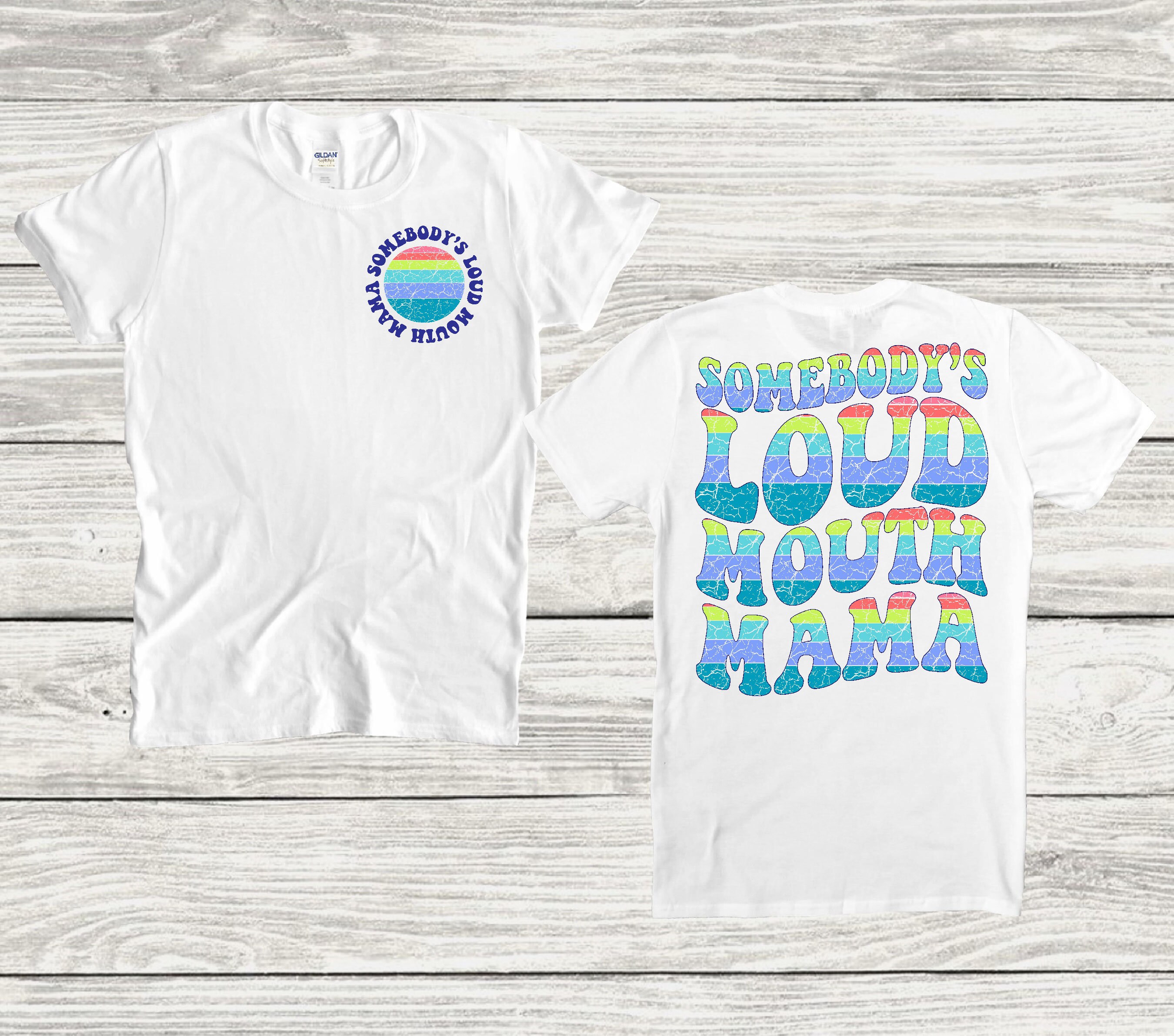Sometimes Loud Lettering Somebody's Loud Mouth Mama/ Wavy Letters/ PNG/ DTF/ Sublimation/ T ...