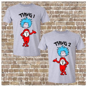 Thing 1 Thing 2/ 4 Files/ Dr. Seuss/ Thing 1/ Thing 2/ PNG/ Digital Download/ T-shirt Design/ DTF/ Sublimation