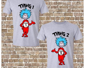 Thing 1 Thing 2/ 4 Files/ Dr. Seuss/ Thing 1/ Thing 2/ PNG/ Digital Download/ T-shirt Design/ DTF/ Sublimation